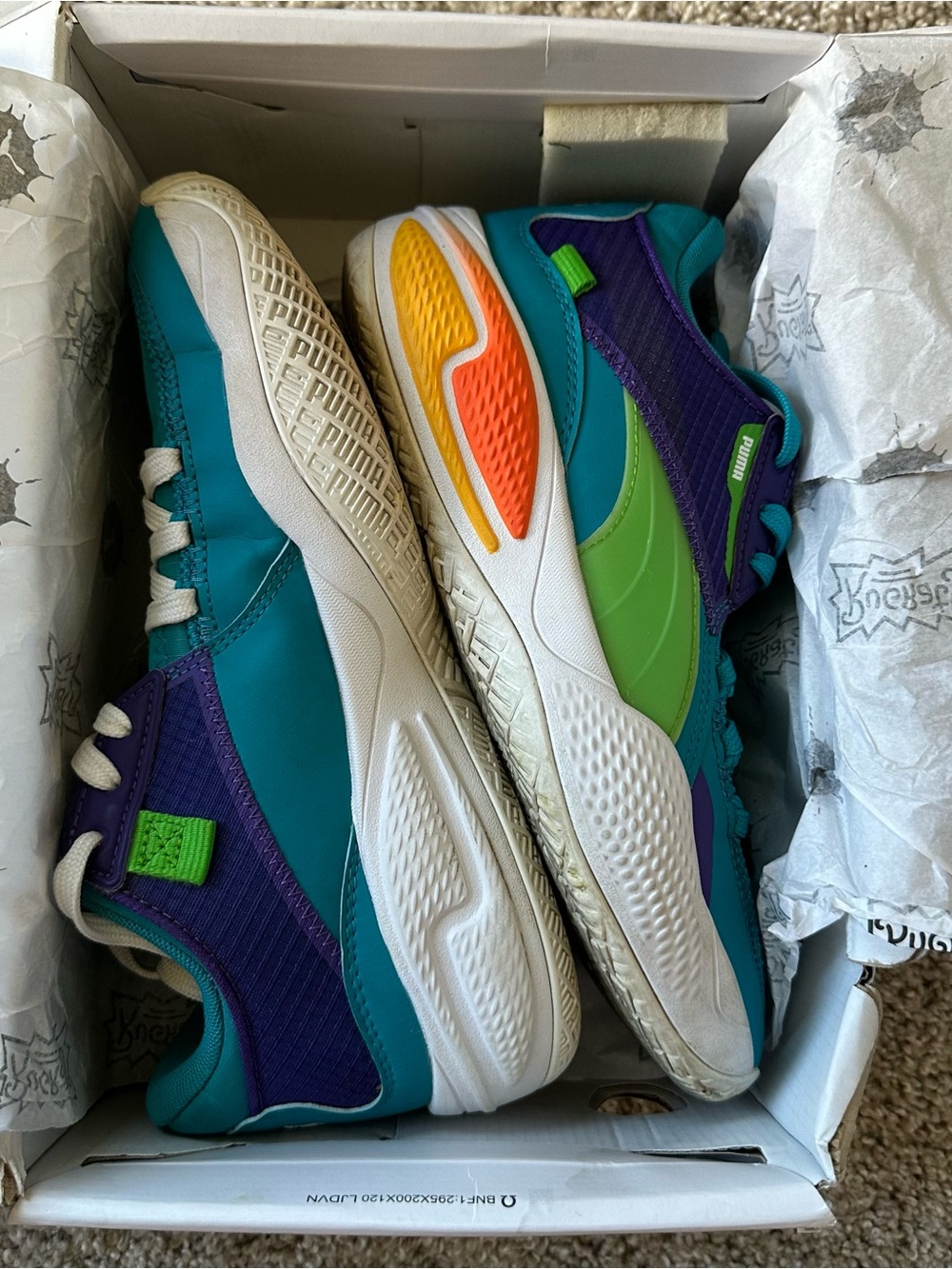 Puma x Rugrats Court Rider Caribbean Sea 195698-01 Men Size 6.5 With Box Og All